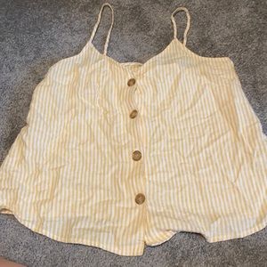 BP button up yellow striped tank